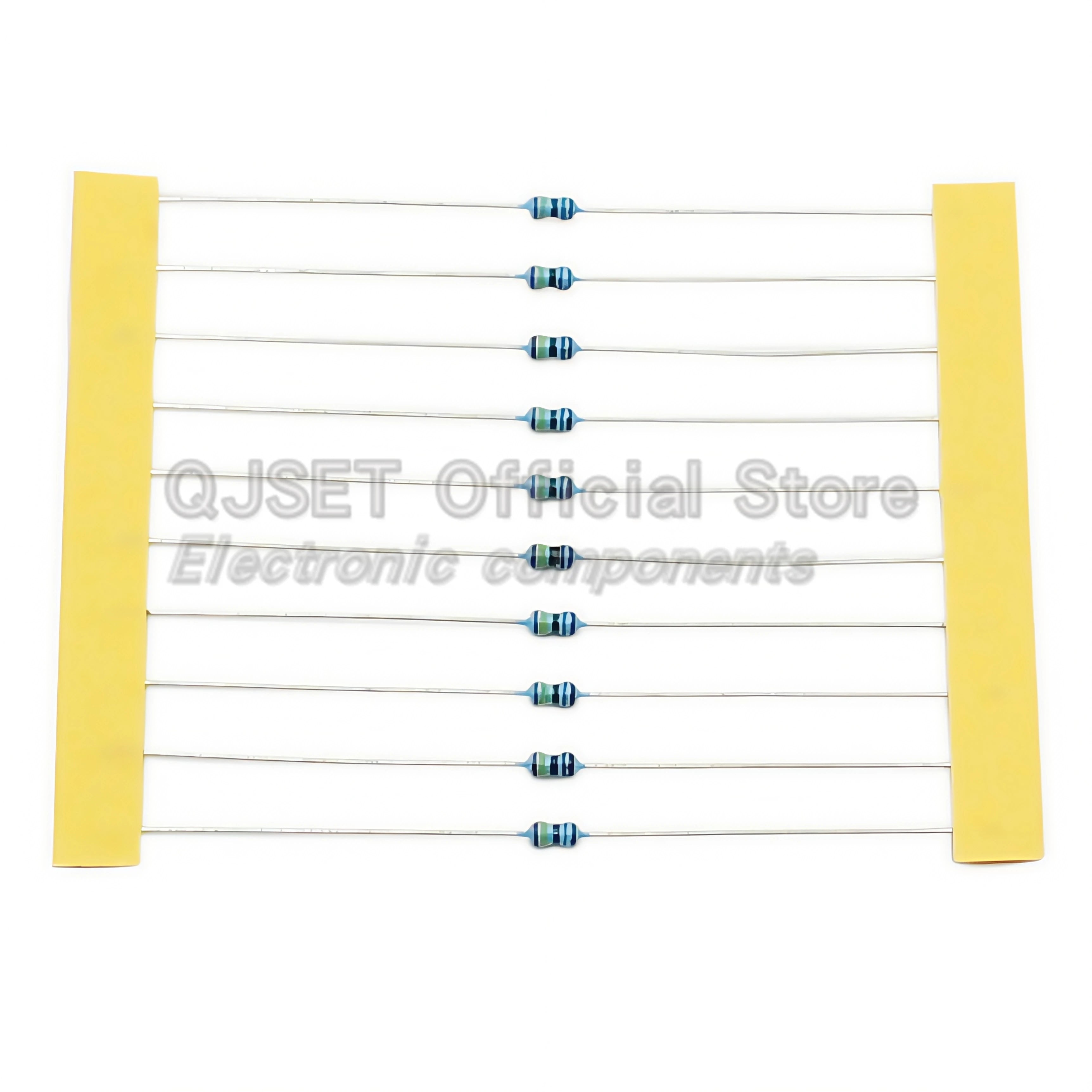 100pcs 1/6W Metal Film Resistors 1/8W 1% 0.125W 10 100 200 220 330 470 Ohm 4.7K 1K 2.2K 10K 47K 200k 220k 510k 100k 470K 1M Ohms