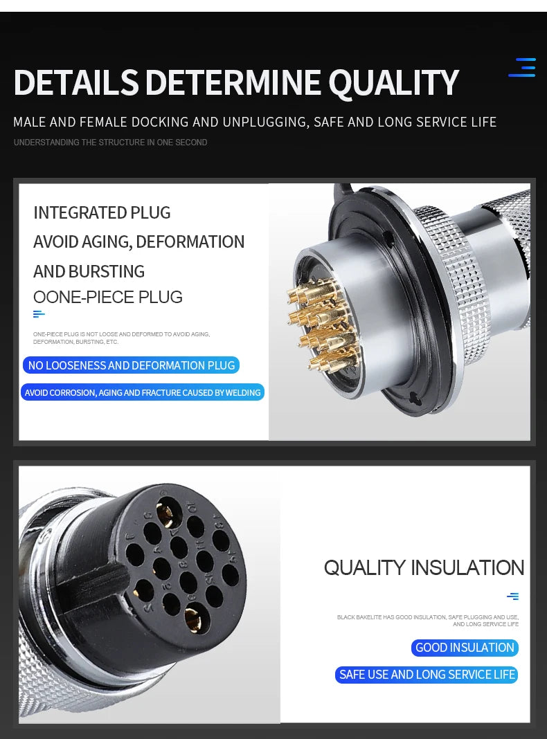 1 Set DF30 Aviation Female Plug & Male Socket GX30  2 3 4 5 6 7 8 10Core14 Pin Circular Flange Electric Wire Connector