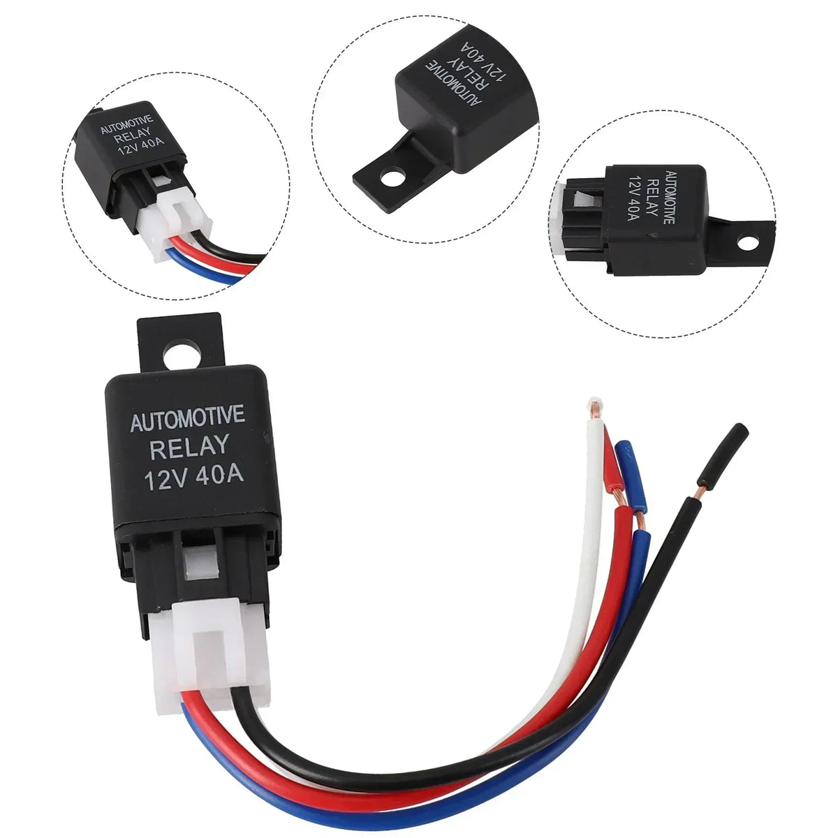Reliable 12V 40A Car Automotive Relay 4 Pin SPST Contact Type Suitable For Strobe Lights Fog Lights Car Alarms And More