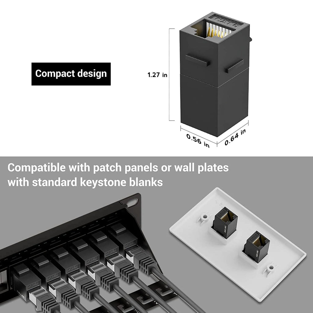 ZoeRax 24PCS Keystone Jack Rj45 Coupler Inline Coupler for Cat7/CAT6A/CAT6/CAT5E Female to Female Insert Coupler