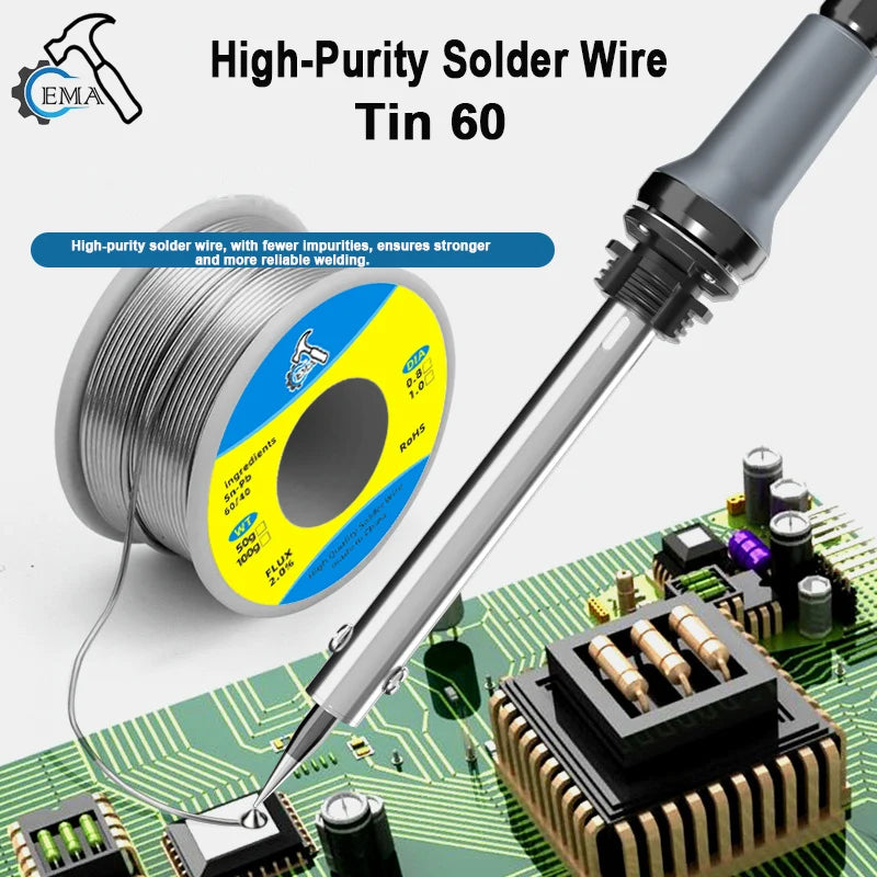 EMA Quality Welding TIN Wire 60/40 0.8mm 1.0mm Soldering Solder Wire Tin Flux for Soldering Welding Solder Wire 50G 100G
