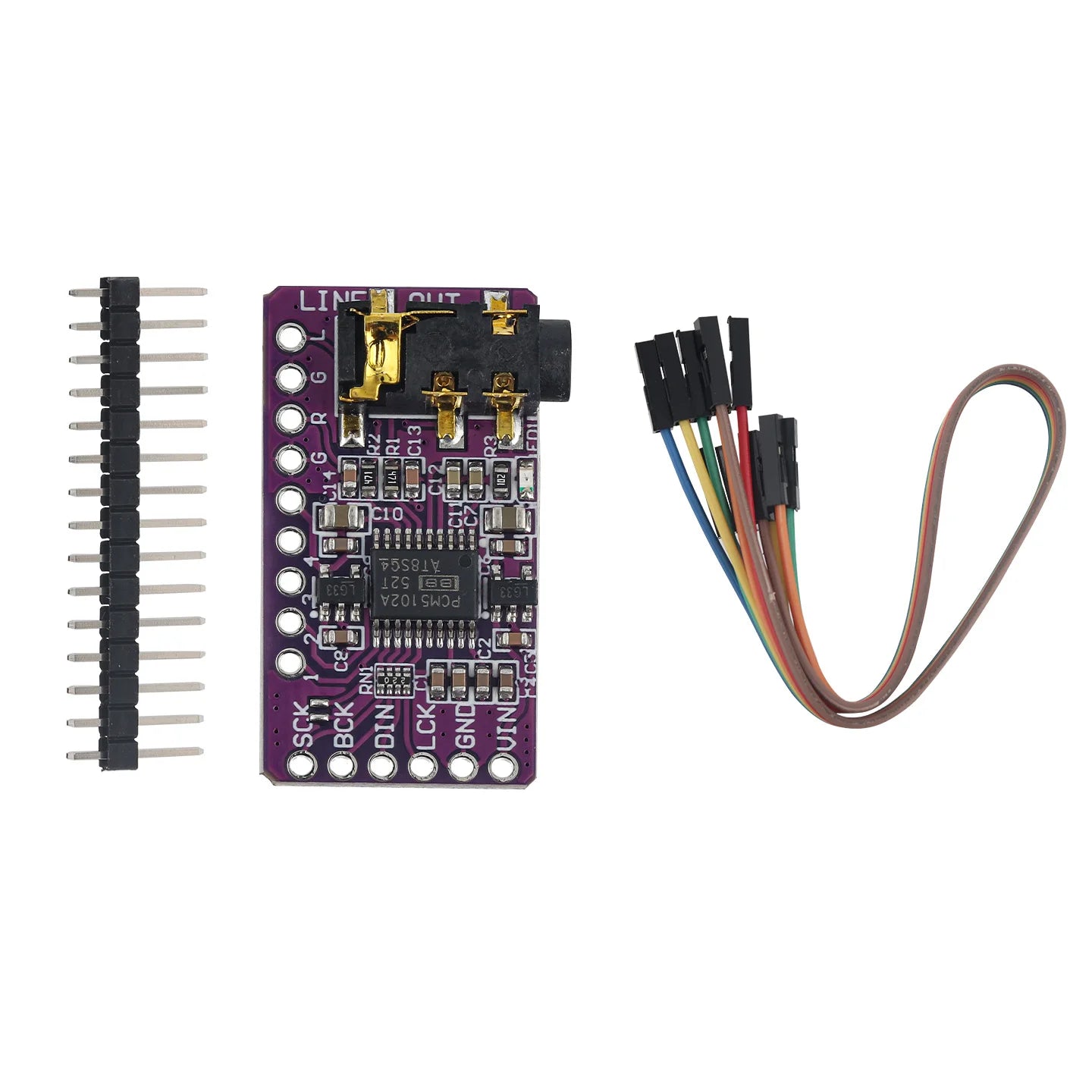 1-20PCS Interface I2S PCM5102A DAC Decoder GY-PCM5102 I2S Player Module For Raspberry Pi pHAT Format Board Digital Audio Board