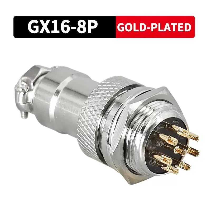 GX16 Gold Plated Butt TYPE Wire Connector 2/3/4/5/6/7/8/9/10 Pin soldering Male&Female Socket Plug Aviation Fixed Connectors