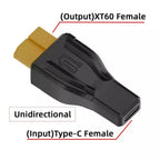 XT60 Male Female To EC5 Female DC Plug Type-c Male Female No Wire Connector Plug Adapter 55*25 5521 7450 7954 To XT60 Connector