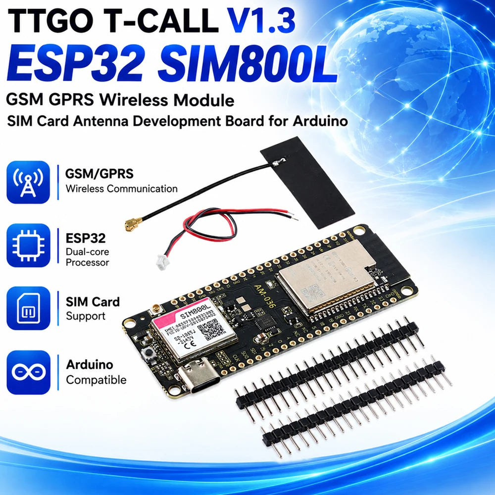 ESP32 SIM800L TTGO T Call V1.3 GSM GPRS Wireless Module SIM Card Antenna Development Board for Arduino