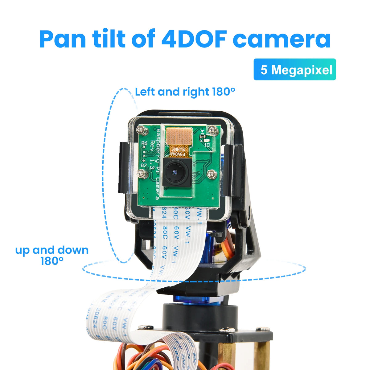 Keyestudio 4WD Smart Robot Car Kit For Raspberry Pi With Megapixels Camera Module and Programming Tutorials( No RPI 4B Board)
