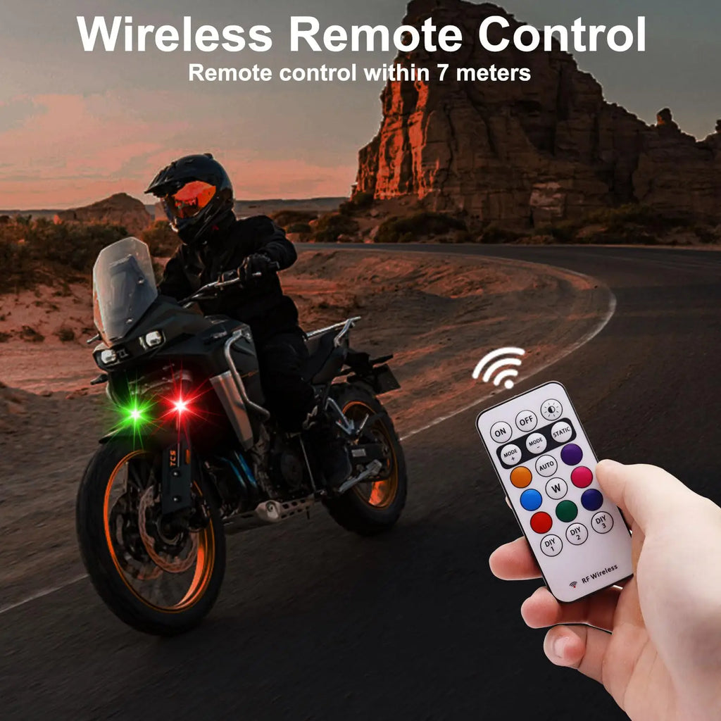 2/4/6/8 pcs LED Aircraft Strobe Lights Remote Control 8 Colors Anti-Collision LED Lights for Car Motorcycle Drone Aircraft Bike
