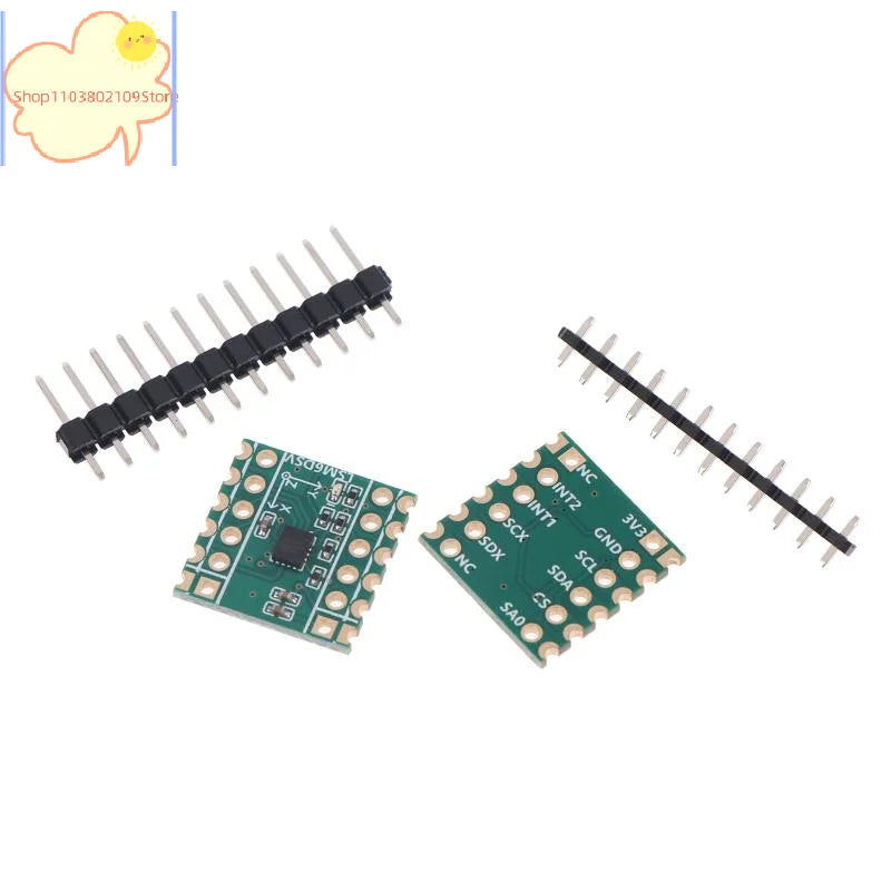 【HT】【HT】Six-Axis Sensor LSM6DSV Module SPI/I2C Compatible For Smol/SlimeVR - Accelerometer & Gyroscope Data Logging