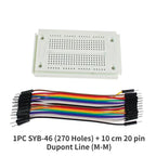 SYB-46 /170/120 400Tie Solderless PCB Prototype Breadboard+ Dupont Cable 10cm Jumper Wire DIY Electronics Kit for Arduino