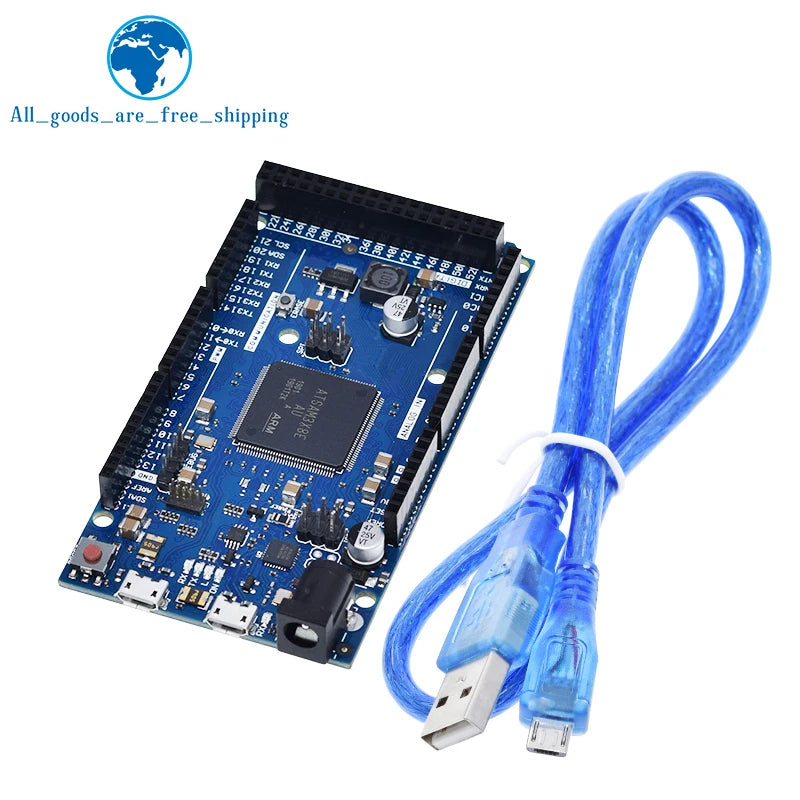 DUE R3 Development board SAM3X8E 32-bit ARM Cortex-M3 / Mega2560 R3 Duemilanove For Arduino Due Board With Cable