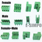 100pcs/50pairs 5.08mm Plugin Female Plug Receptacles Right Angle Straight Male Wafer 2EDGK 2EDGR/2EDGV PCB Wire Terminal Block