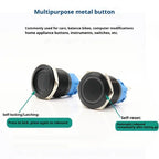 12/16/19/22MM black metal switch button self-locking latching reset power button start stop car motorcycle 6/12/24/220V on off
