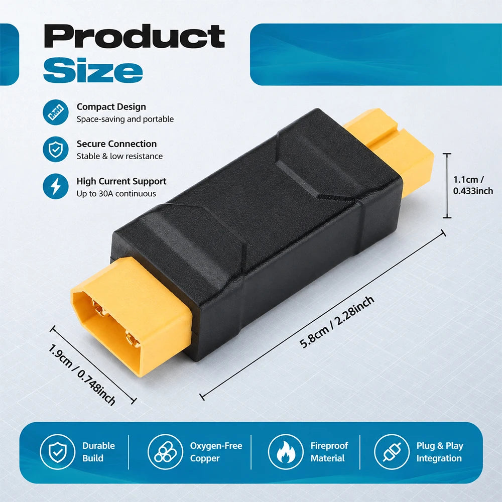 XT60 Male/Female to XT60 Plug Female/Male Adapter Converter Connector For RC Toys Radio-Controlled Car Remote Control Aircraft