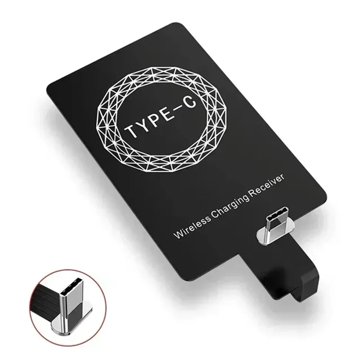 Type-C Wireless Charging Receiver Type C Fast Wireless Charger Adapter for Samsung Huawei Xiaomi HLJS