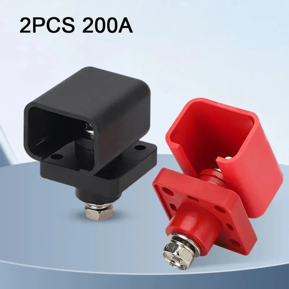 2pcs 200A Through Wall Type Lithium Battery Energy Storage Terminal High-Current Lithium Battery Copper Terminal Connectors