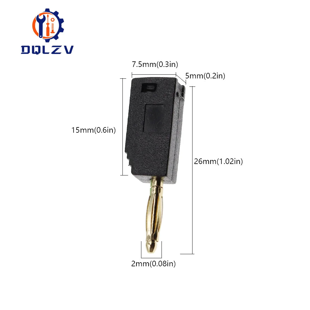 2MM Stackable Banana Plug Gold Plated Copper Mini Connector with 2mm Socket Jack Welded/soldered 30V/10A