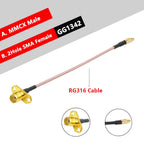 10PCS MMCX Male to SMA Female 2Hole Flange Panel Mount RG316 Cable Pigtail FPV Antenna Extension Cord for TBS Unify Panda RC VTX