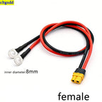 Cltgxdd 1 Piece XT60 Cable Connector Adapter O-Ring Hole 8mm Terminal Plug Connector Cable 12AWG Silicone Wire Charger Connector