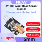 The Ky-008 Laser Head Sensor Module of 1-10Pcs Is Suitable for the 6mm Laser Module with a Dot-Shaped Laser Head and 5V Power Su