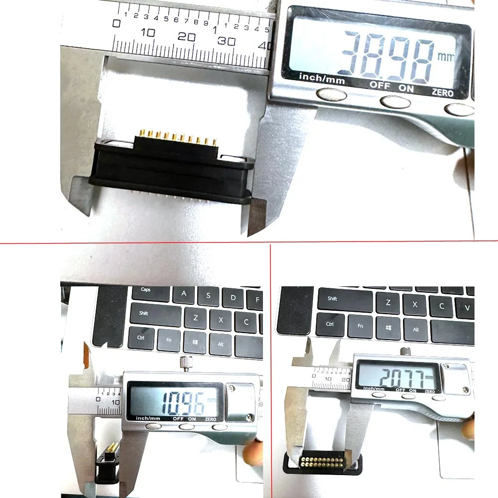 1set 2A 12Pin 20Pin DC Magnetic Pogo Pin Connector Pogopin Male Female With Ribbon Cable Spring Loaded DC Power Socket