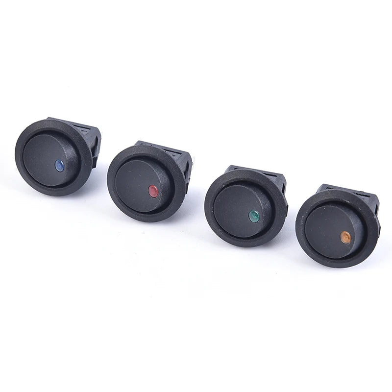 4Pcs 12V 20A Round Rocker Switch ON/Off LED Light Car Marine Boat Dot Toggle