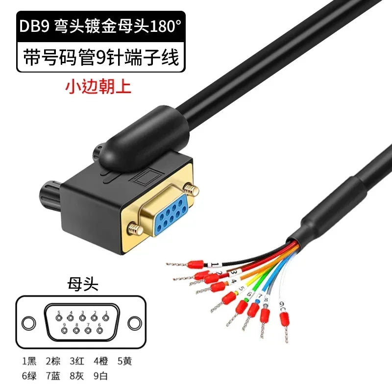 Industrial DB9 DB15 with Terminal Number Connector 9/15 Pin Male Female Single Head Cable Tube Grade Serial Port Connection Line