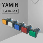 5pcs 16mm Rectangular Power Push Button Switch With Lamp Self Reset Momentary Latching Fixed Lock Five Pin LA16-J-11D LA16-J-11S