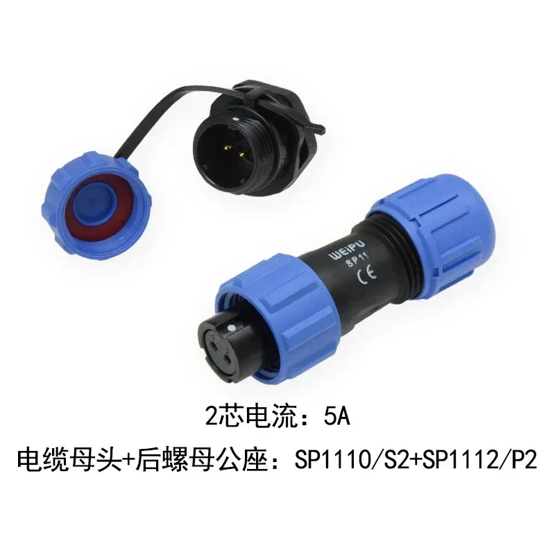 WEIPU IP67 SP1110/S SP1112/P  Female Plug Male Socket 2 3 4 5Pin Waterproof  Aviation Connector Power Adapter Charger SP11