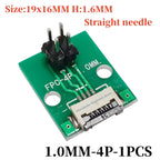 FFC/FPC Adapter Board with Soldered 1.0MM Flip Cover Lower Connector Straight or Bent Pins Available, 4/6/8/10/12/14/16/20/30P