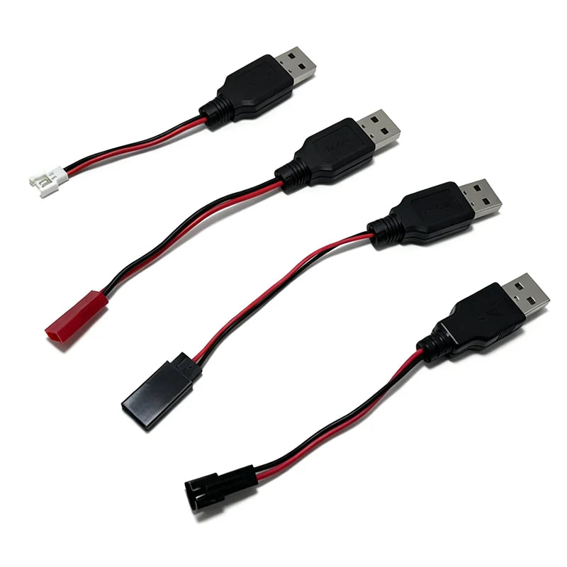 RC USB Charging Cable 3.7V Lithium Battery Charger Wire USB to JST Style SM Futaba Style Plug for RC Drone Quadcopter