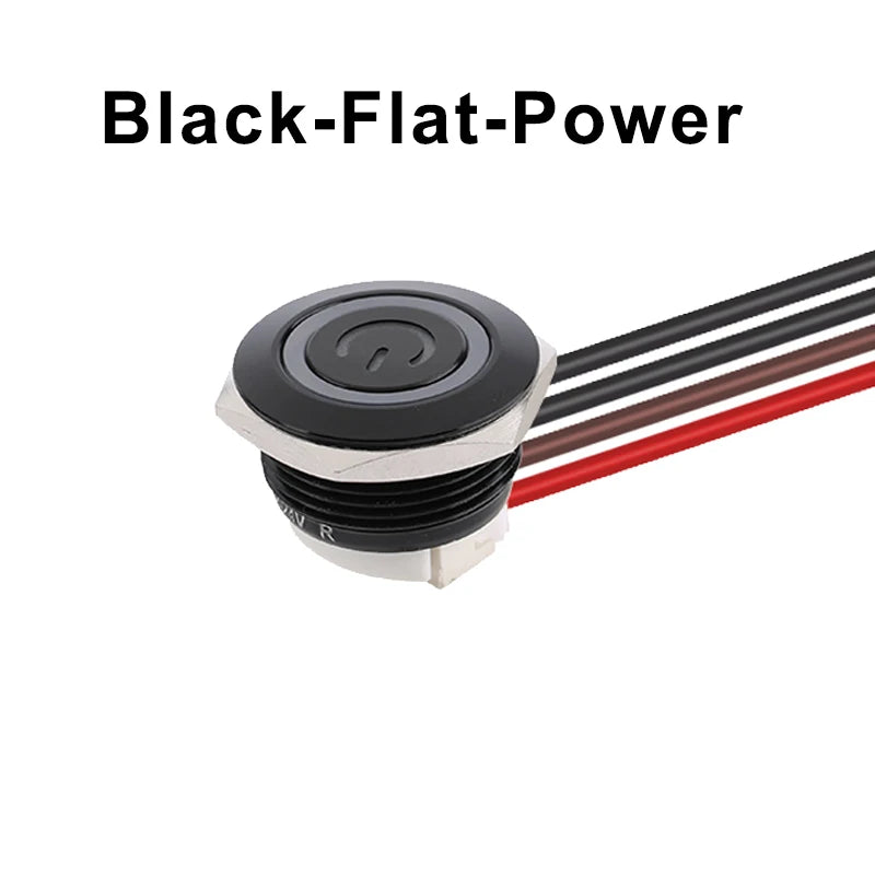1 pc 16mm Ultra Short Metal Push Button Switch With Wire Momentary Reset With LED Light Flat/High Head 3V5V6V 12V24V Jog Switch