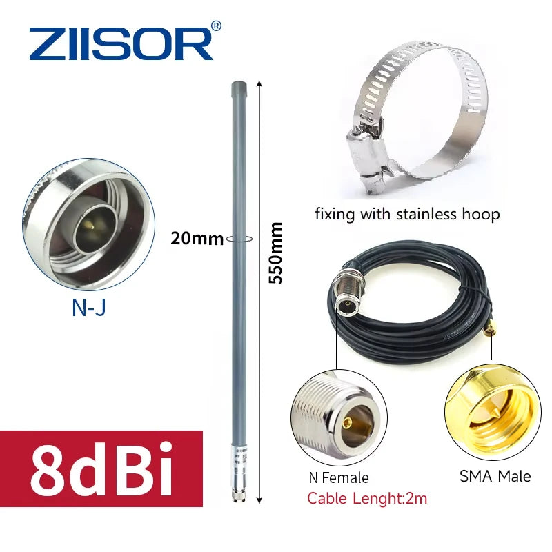 ZIISOR  LoRa Meshcore Antenna 868 MHz for EU Meshtastic 868MHz Hotspot Antennas for Lorawan Long Range SMA Male with 3D-FB Cable
