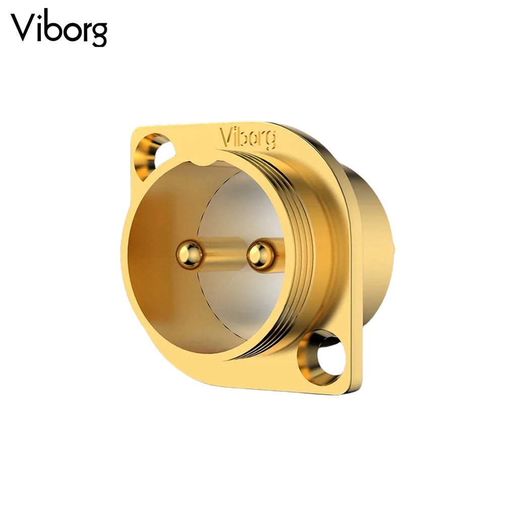 1pc Viborg High End GM16G Pure Copper Made Gold plated Micro Male Connector 2pin GX16 aviation GX16 Male socket Chassis