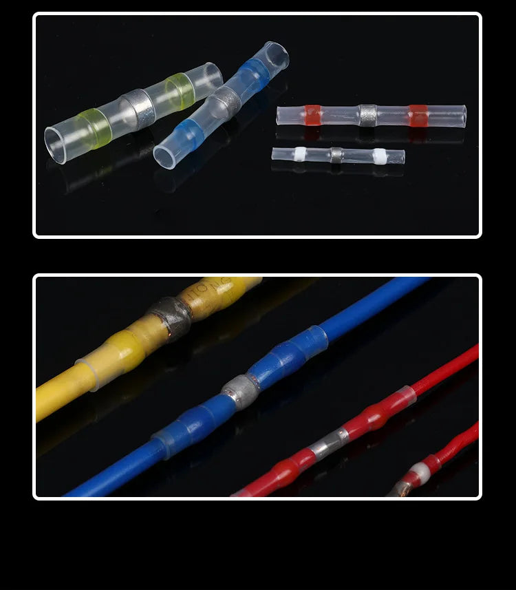 Waterproof Solder Seal Wire Connectors Kit, Heat Shrink Butt Connectors with Insulated Ring for Auto Boat Truck Wiring