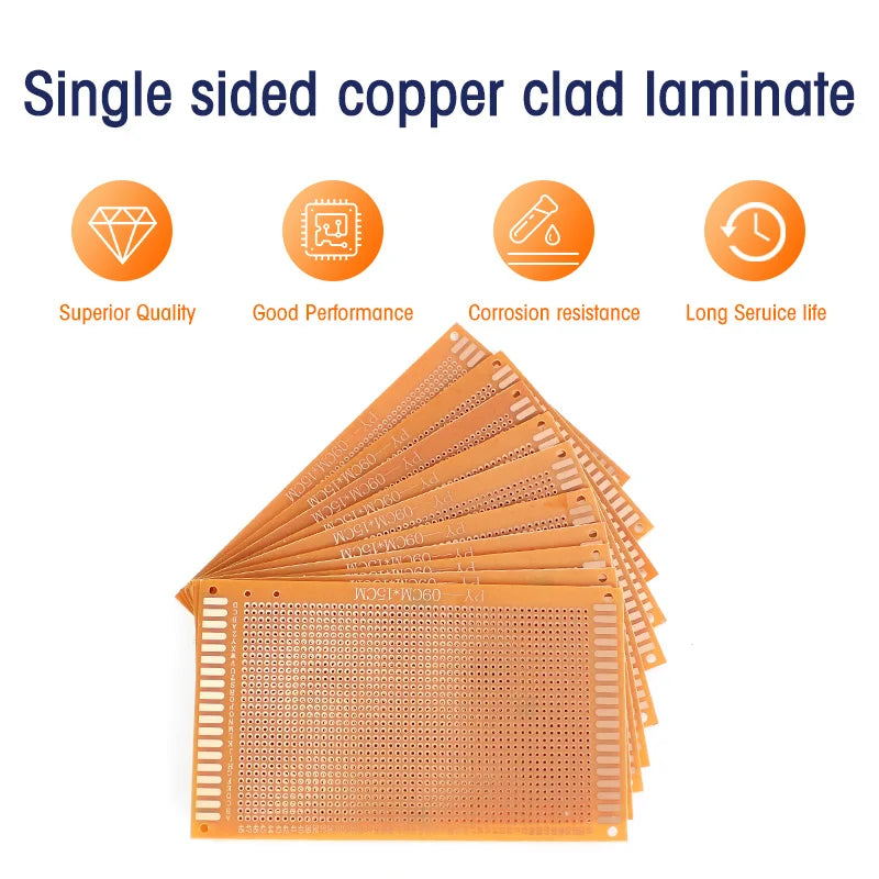 5/10pcs PCB Single Sided PCB Prototype Board 5x7/7x9/9x15/10x15cm DIY Universal Circuit Boards Kit for Arduino Soldering Project