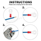50PCS Ring Crimp Terminals Electrical Wire Connector M3/M4/M5/M6/M8/M10/M12 Insulation Ferrule Lug Quick Splice Connection Screw