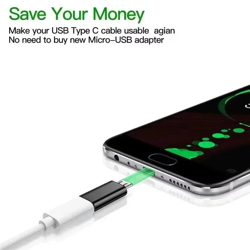10-1Pcs Type C Male To Micro USB Female Adapter OTG Converter Micro-B To USB-C Connector Phone Charger Cable Adapter For Samsung