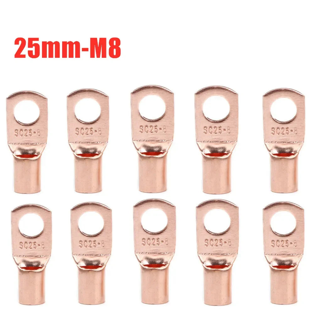 10/25/50/100pcs Copper Lug Ring Wire Connectors Bare Cable Electric Crimp Terminal SC6-6 SC6-8 SC10-6 SC10-8 SC16-6 SC25-6