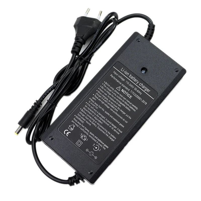 72V 60V 2A/3A/5A 20S 16S 18650 Lithium Battery Charger DC 5.5*2.1mm, Multiple Plug Options, Intelligent Charger EU/US/UK/AU