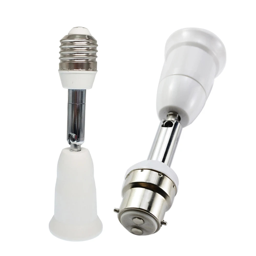 1pc E27 to E27, B22 to E27 Extender Screw E26 Bulb Holder Adapter Rotatable Bendable CFL LED Light Socket Converter
