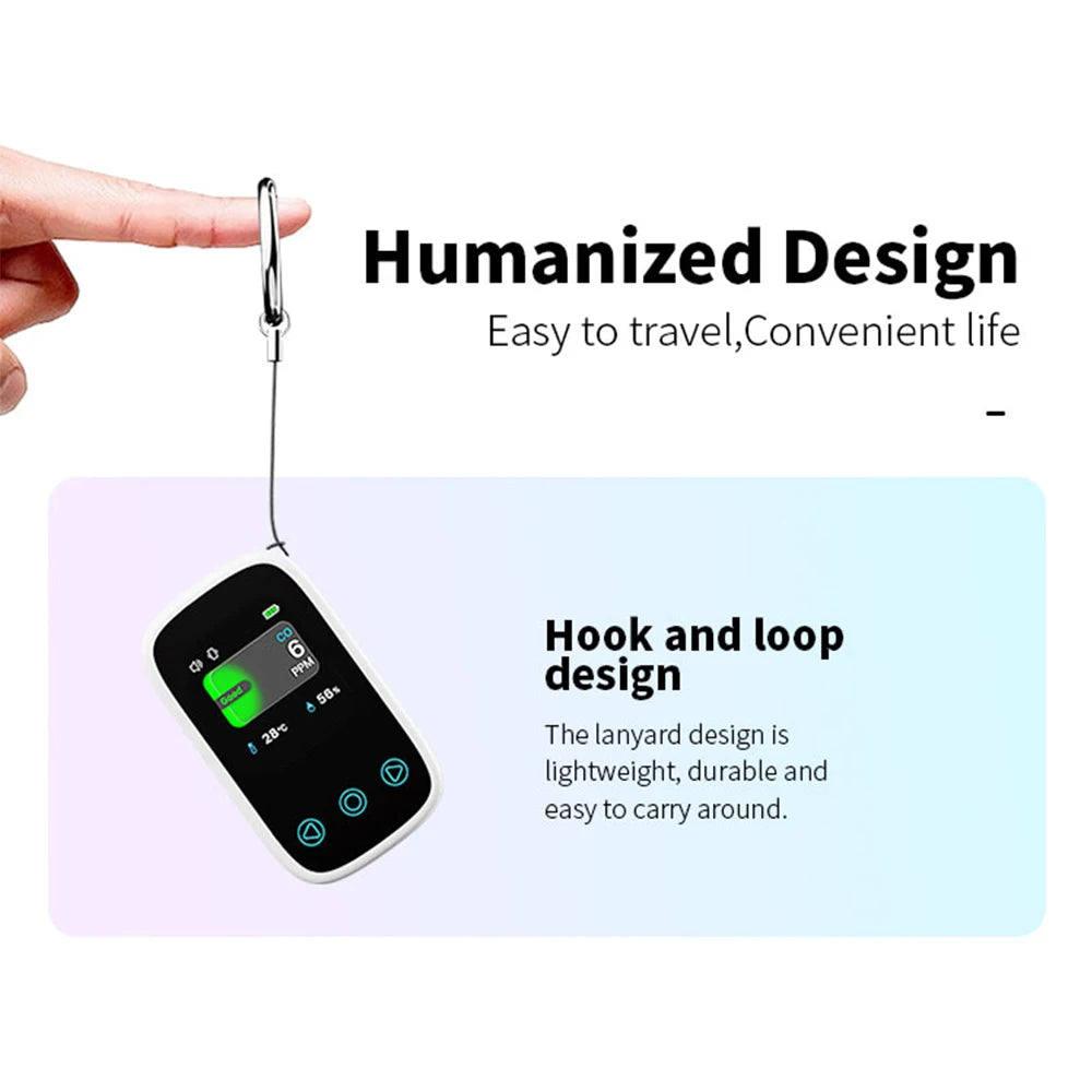 3 in 1 Air Quality Meter CO2 Temp Humidity Tester LCD Screen NDIR Sensor Carbon Dioxide Monoxide Detector with Voice Alarm