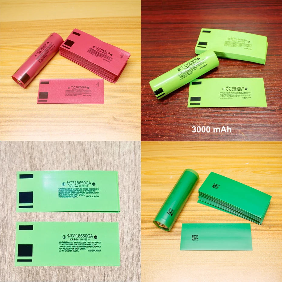100pcs/lot 18650 lithium battery shrink film PVC heat shrinkable tube battery packaging skin packaging insulation tube