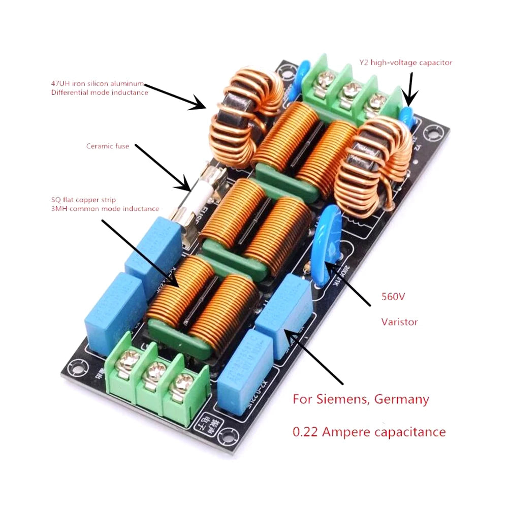 4A 8A 16A 4-Stage AC Power Supply EMI Filter 110V 220V Audio Electromagnetic Interference Filtering EMC Differential Common Mode