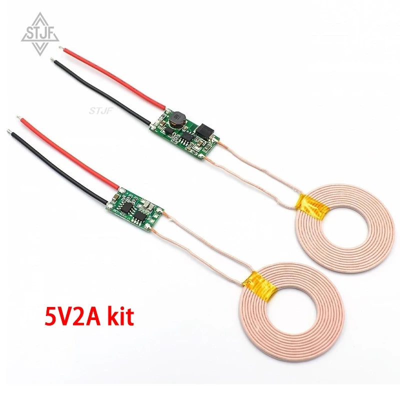 5V 1A/2A Wireless Power Supply Module Wireless Charger Module Transmitter Receiver Terminal Circuit Board Module for DIY Phone