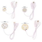 1Pc 1.5M Line Length DC5V LED Chips SMD5730 LED Lamp 31/38/48/50mm USB 3W Light Board Warm White Light With ON/OFF Switch Cable