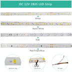 Led Strip Light 5M 300Leds SMD2835 12V White Warm Red Green Blue RGB Luces Led Light Waterproof Flexible Lamp Tape for Room Deco