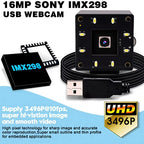 ELP Ultra HD 16MP Autofocus USB Camera IMX298 UVC Driverless Webcam for PC Raspberry Pi Android for Face Recognition