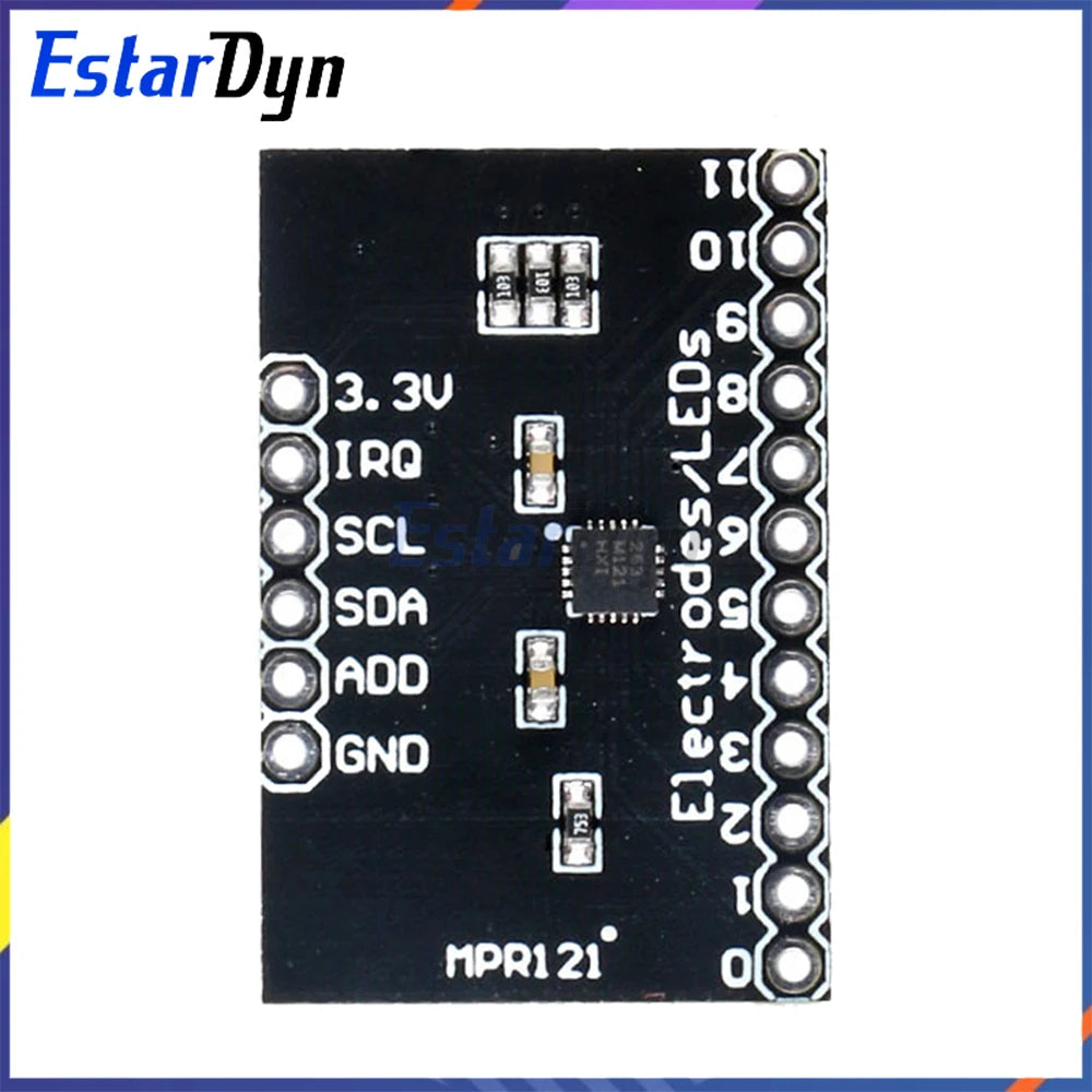 MPR121 V12 Capacitive Touch Sensor Breakout Board, I2C Interface Keyboard Controller Module for Development