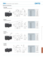 CNTD CM-1702 CM-1702K CM-1702N Micro Switch Limit Switch Travel Switch Self-Resetting Short lever Snap Action Electrical Control