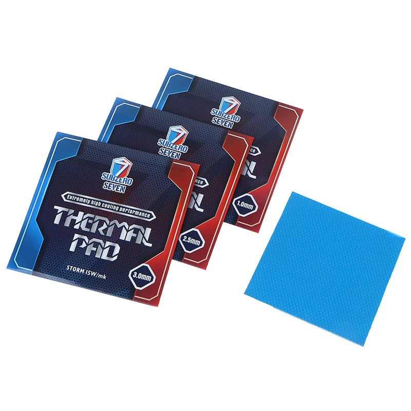 SubZero Seven-Thermal Pad 15W/mk Silicone Heat Dissipation Pad (0.5mm/1.0mm/1.5mm/2.0mm/2.5mm/3mm) for Electronics Cooling